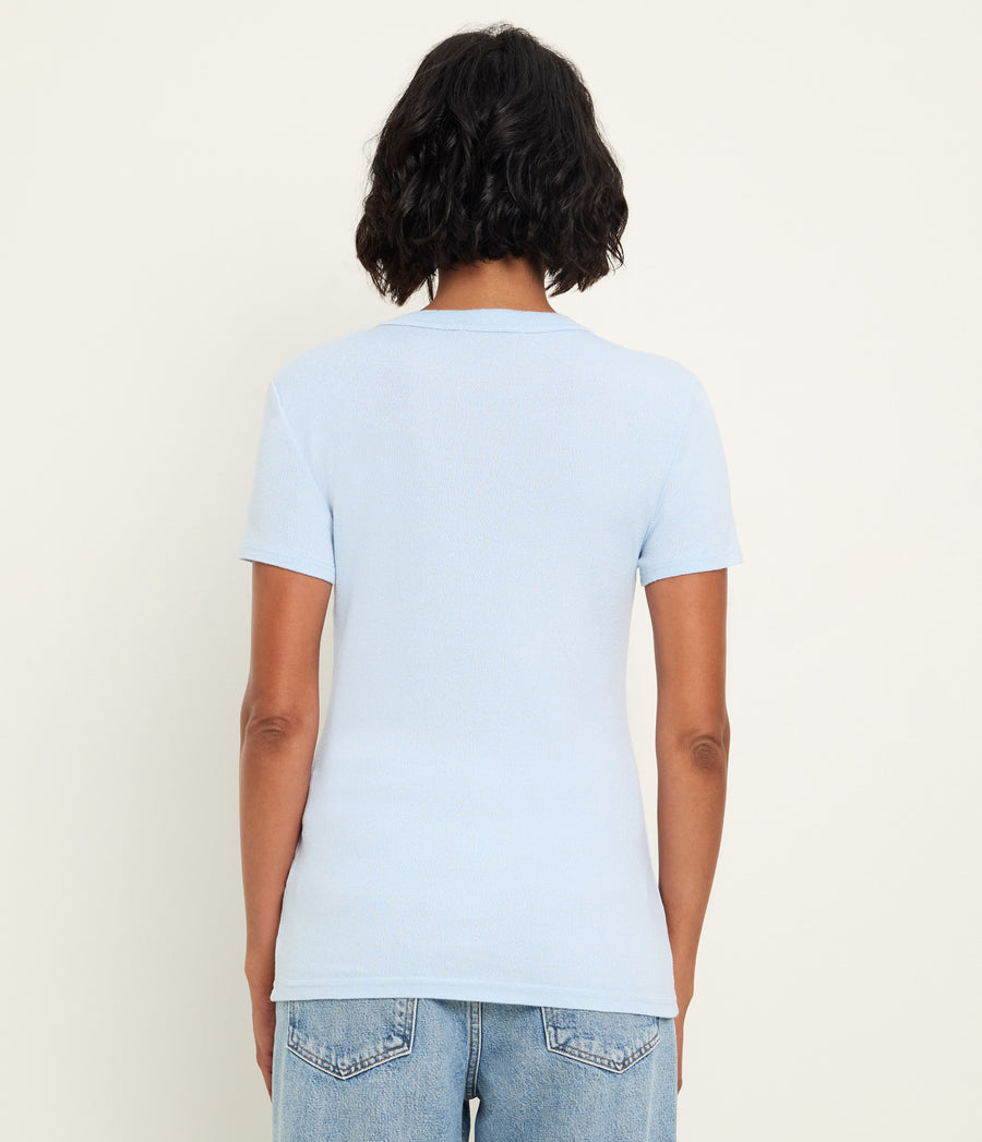 Fallon Shine Tee in CLOUD Blue Back View #CLOUD