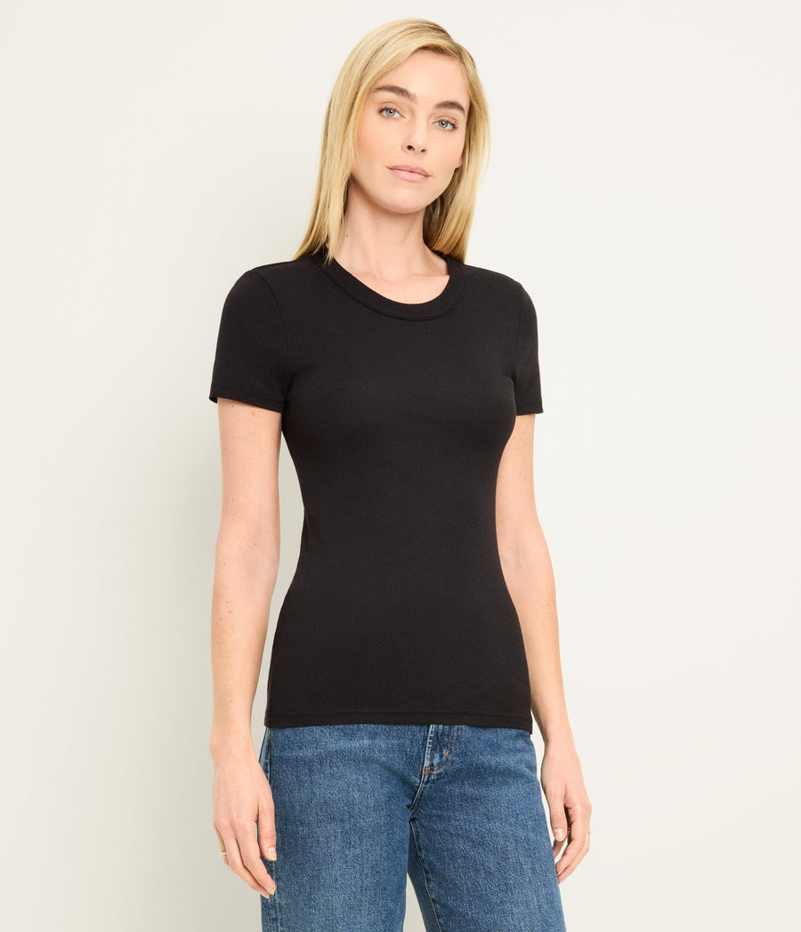 Fallon Shine Tee in Black Side View #BLACK