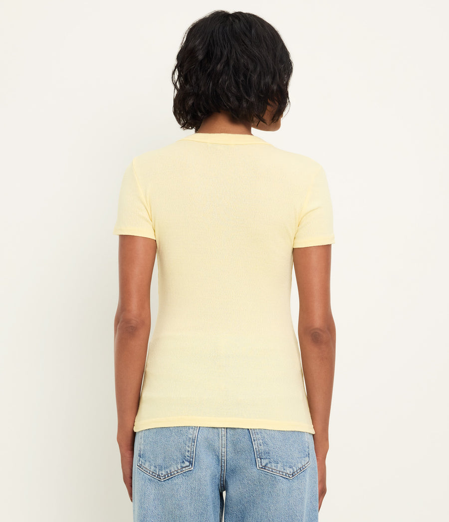 Fallon Shine Tee in BUTTER Yellow Back View #BUTTER