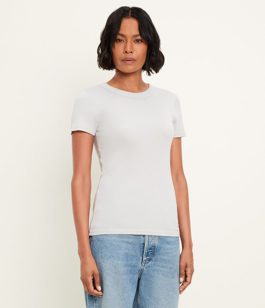 Fallon Shine Tee in Hematite Grey Side View #HEMATITE