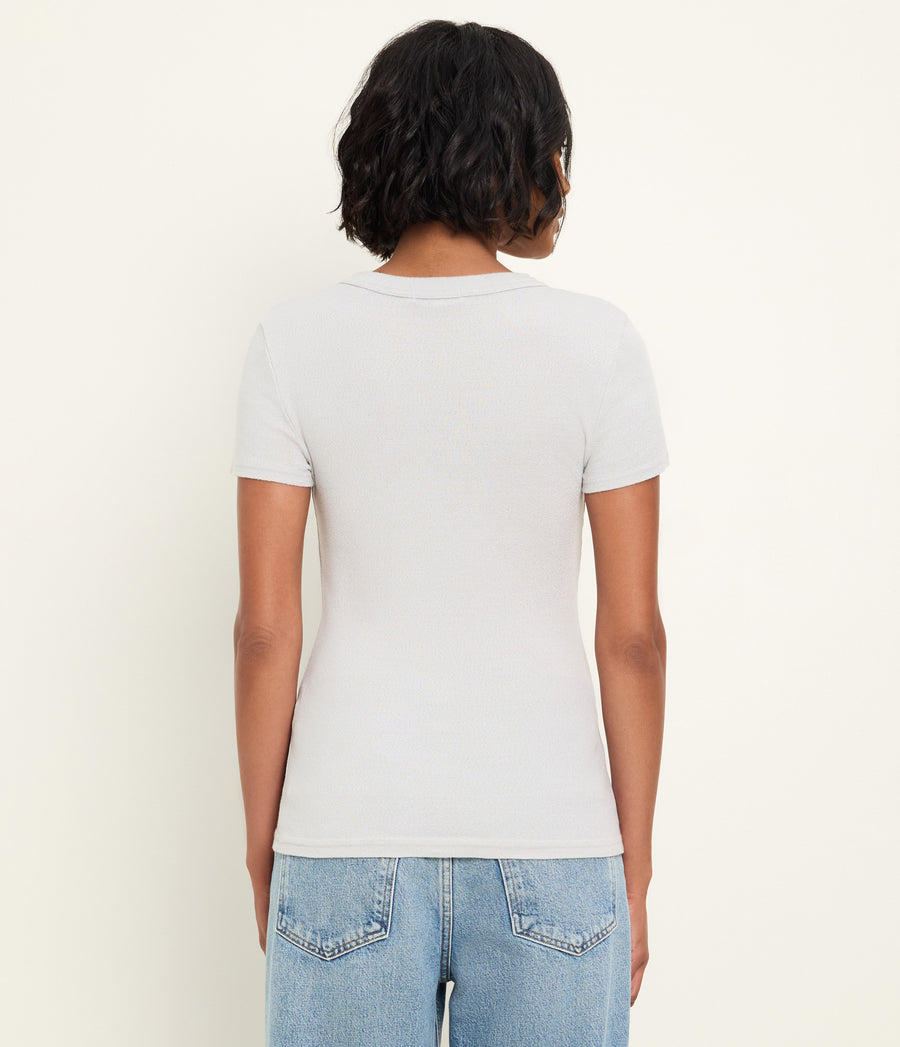 Fallon Shine Tee in Hematite Grey Back View #HEMATITE