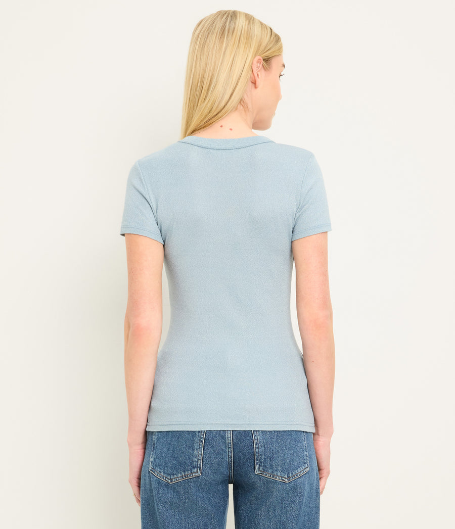 Fallon Shine Tee in Slate Dark Grey Blue Back View #SLATE