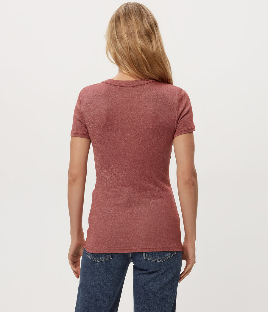 Fallon Shine Tee in MUSE ORANGE Combo Back View #MUSE
