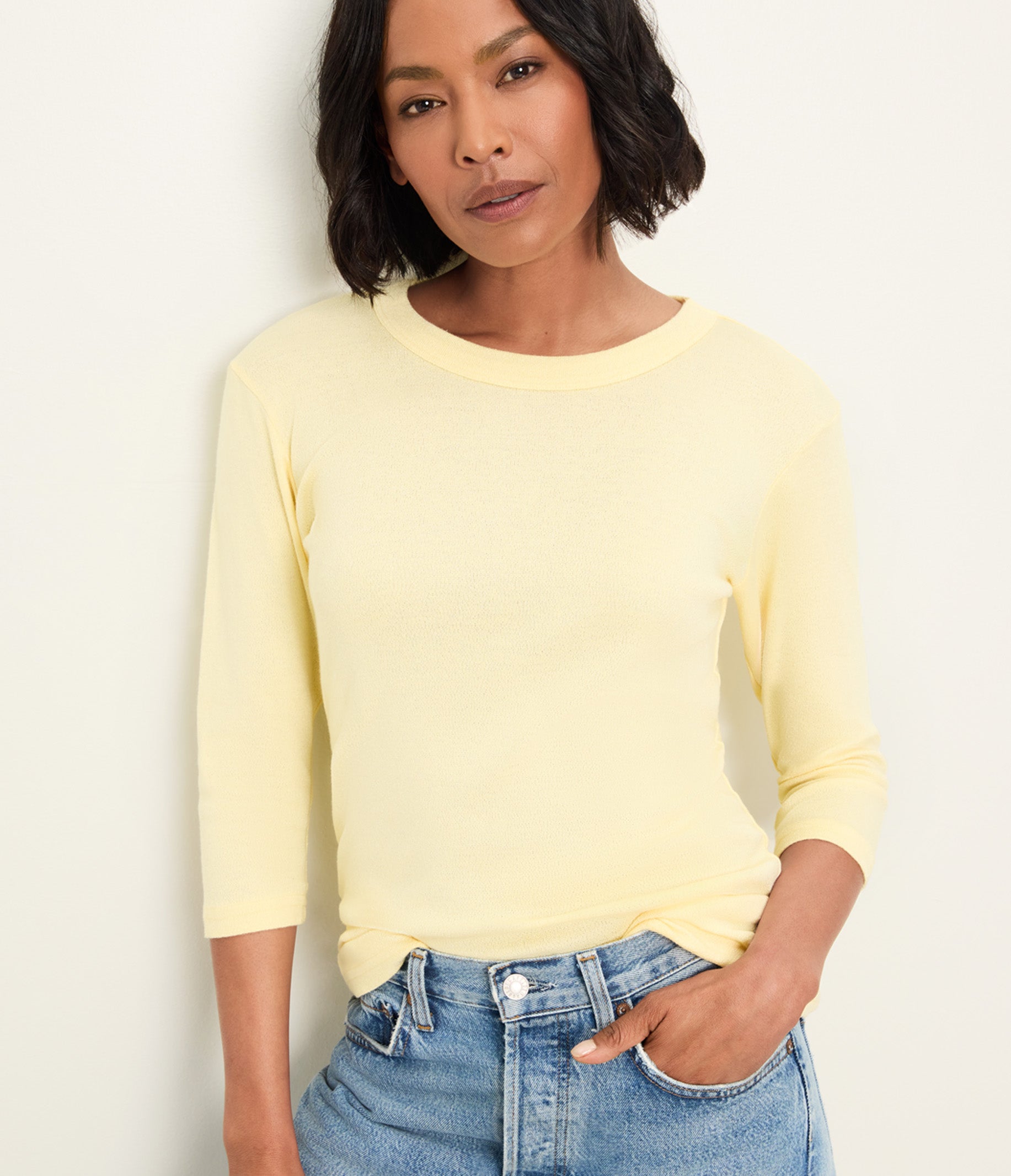 Women's Dora Shine 3/4 Sleeve Tee - Tangerine - Size L