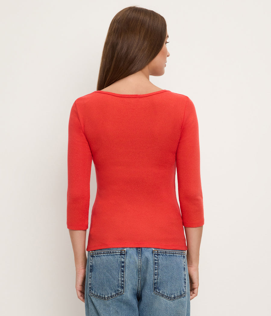 Angelina Shine V-Neck Tee POMODORO / XL #POMODORO