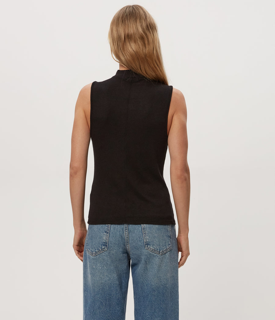 Zira Shine Tank in Black Back View #BLACK