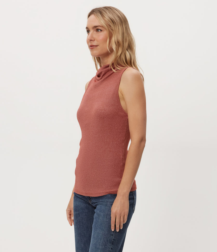 Zira Shine Tank in MUSE ORANGE Combo Side View #MUSE