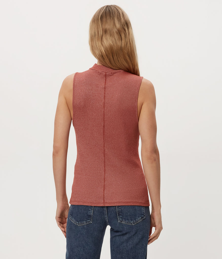 Zira Shine Tank in MUSE ORANGE Combo Back View #MUSE