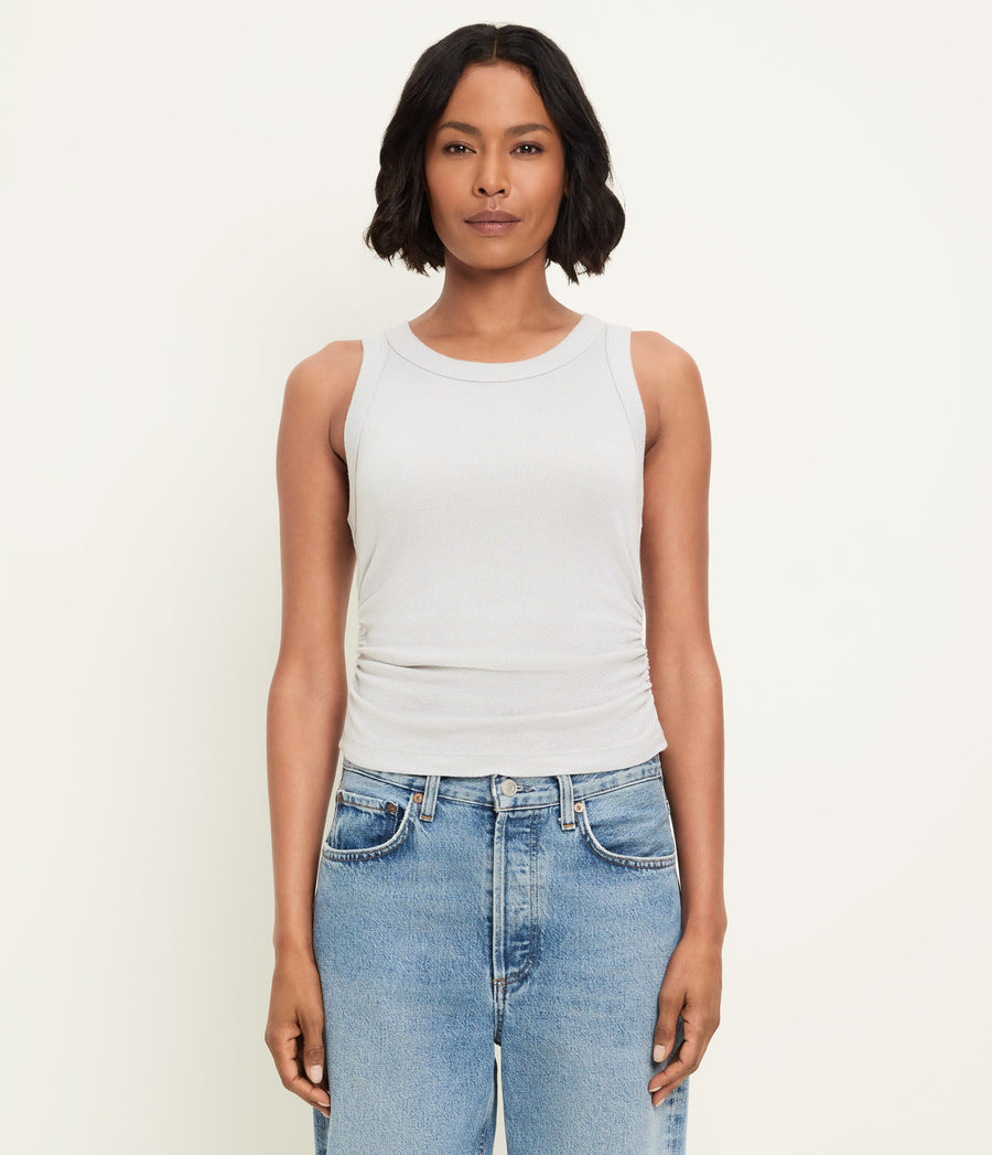 Ella Shine Tank in Hematite Grey Full Body View #HEMATITE