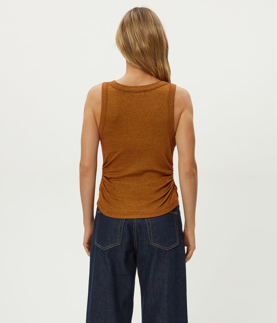 Ella Shine Tank in Lava Red Back View #LAVA