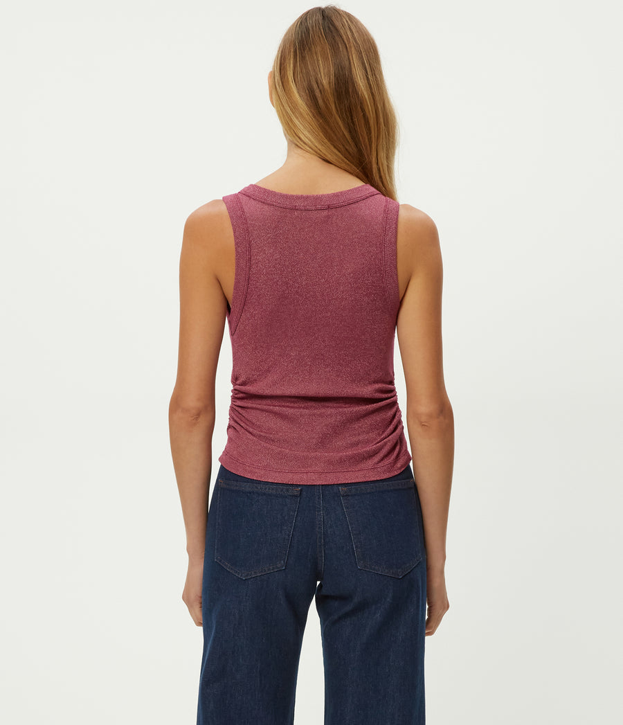 Ella Shine Tank in RUBY RED Combo Back View #RUBY