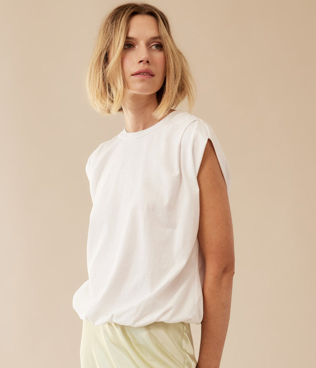 (取寄) マイケル スターズ レディース ルカ バブル ティー Michael Stars women Luca Bubble Tee White Luca Jersey Bubble Tee
