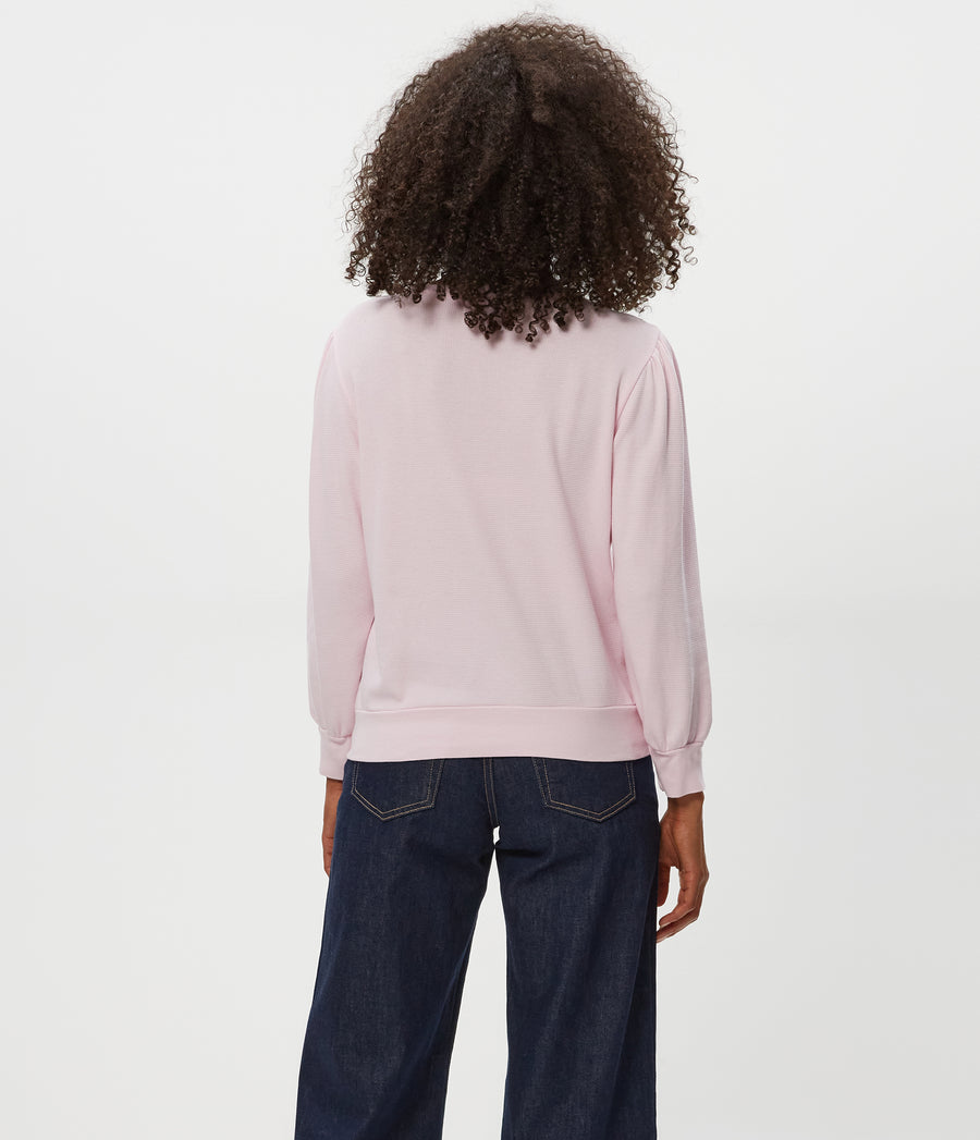 Sophy Thermal Henley in Rosewater Pink Back View #ROSEWATER