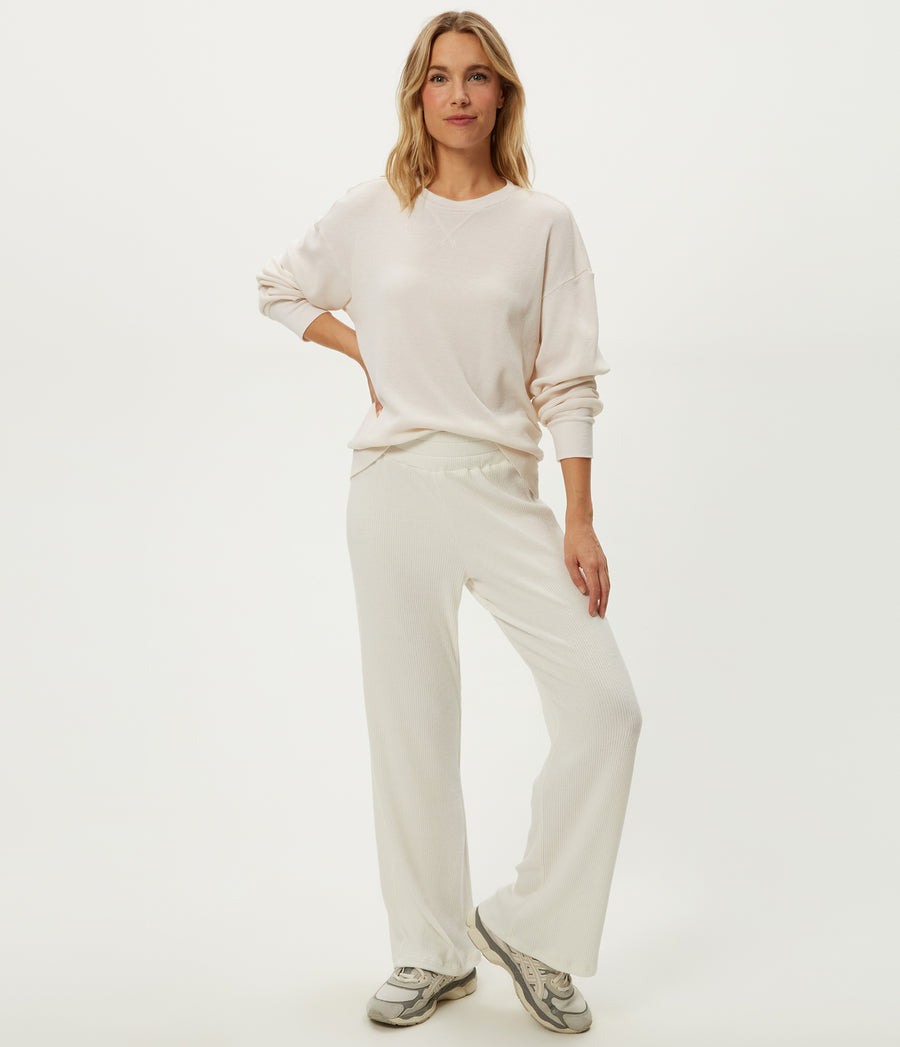 Keri Thermal Pullover in Chalk White Full Body View #CHALK