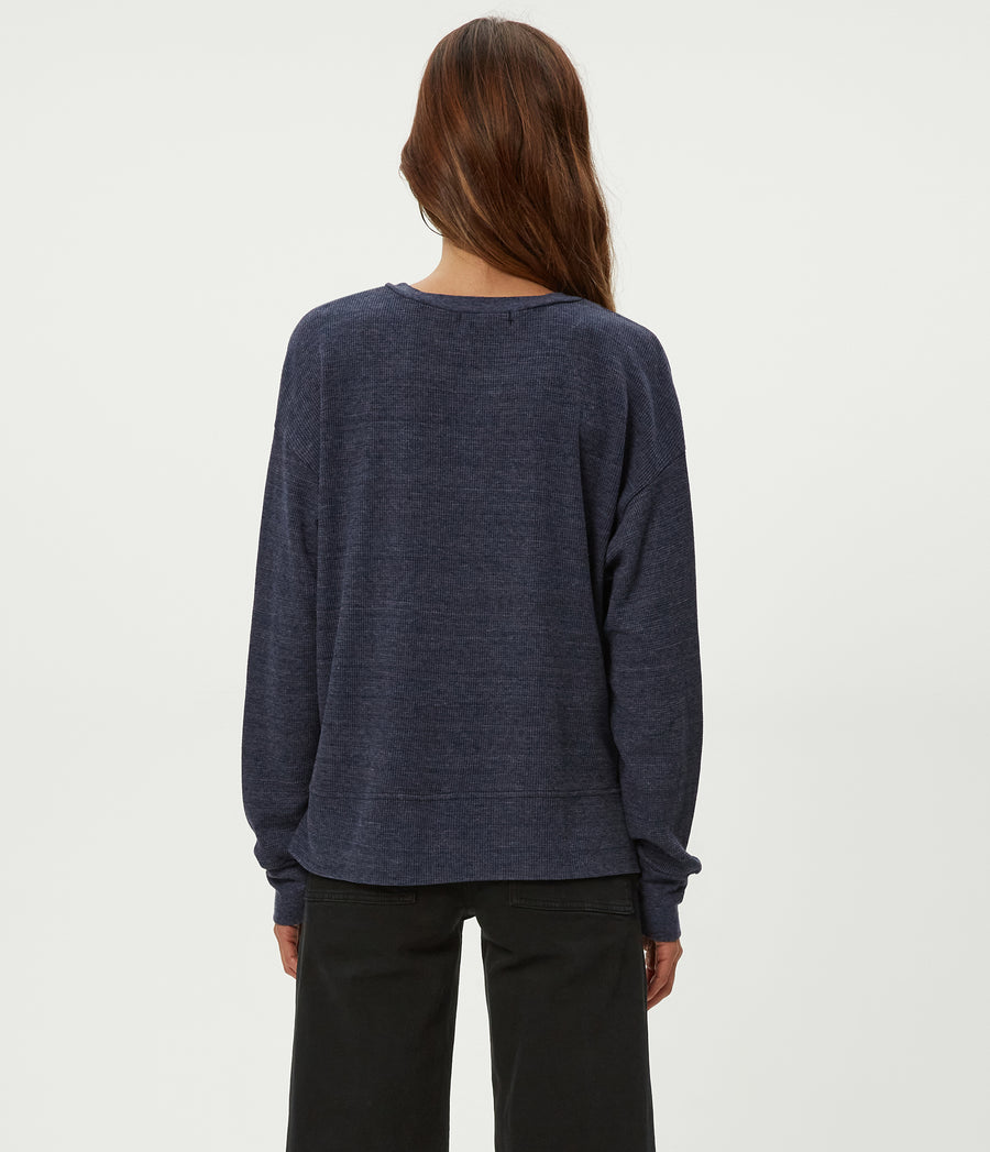 Keri Thermal Pullover in Nocturnal Blue Back View #NOCTURNAL