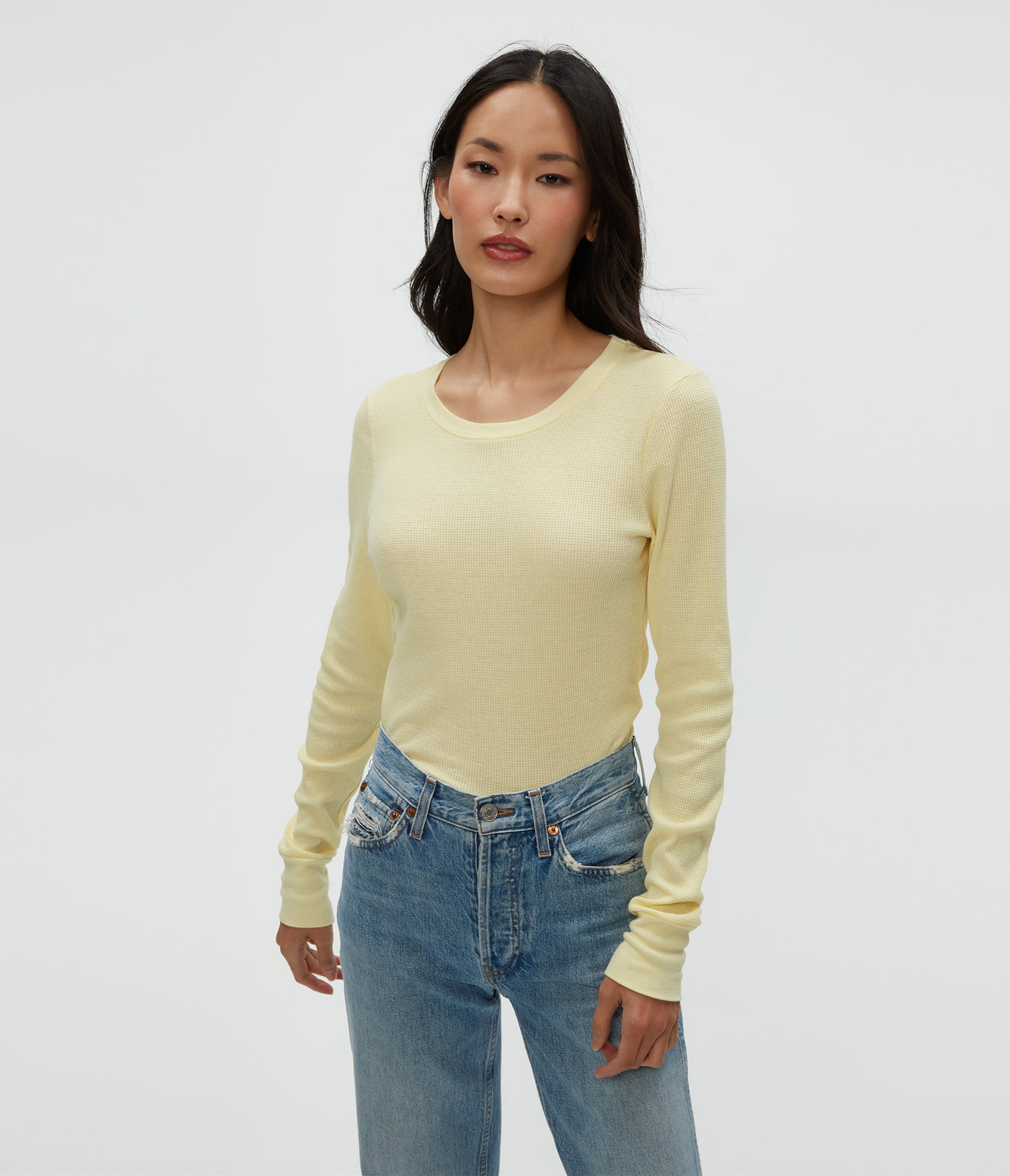 (取寄) マイケル スターズ レディース サーマル ジュリエット クルー ネック トップ Michael Stars women Thermal Juliet Crew Neck Top Chalk Michael Stars Women's Thermal Juliet Crew Neck Top, Chalk at