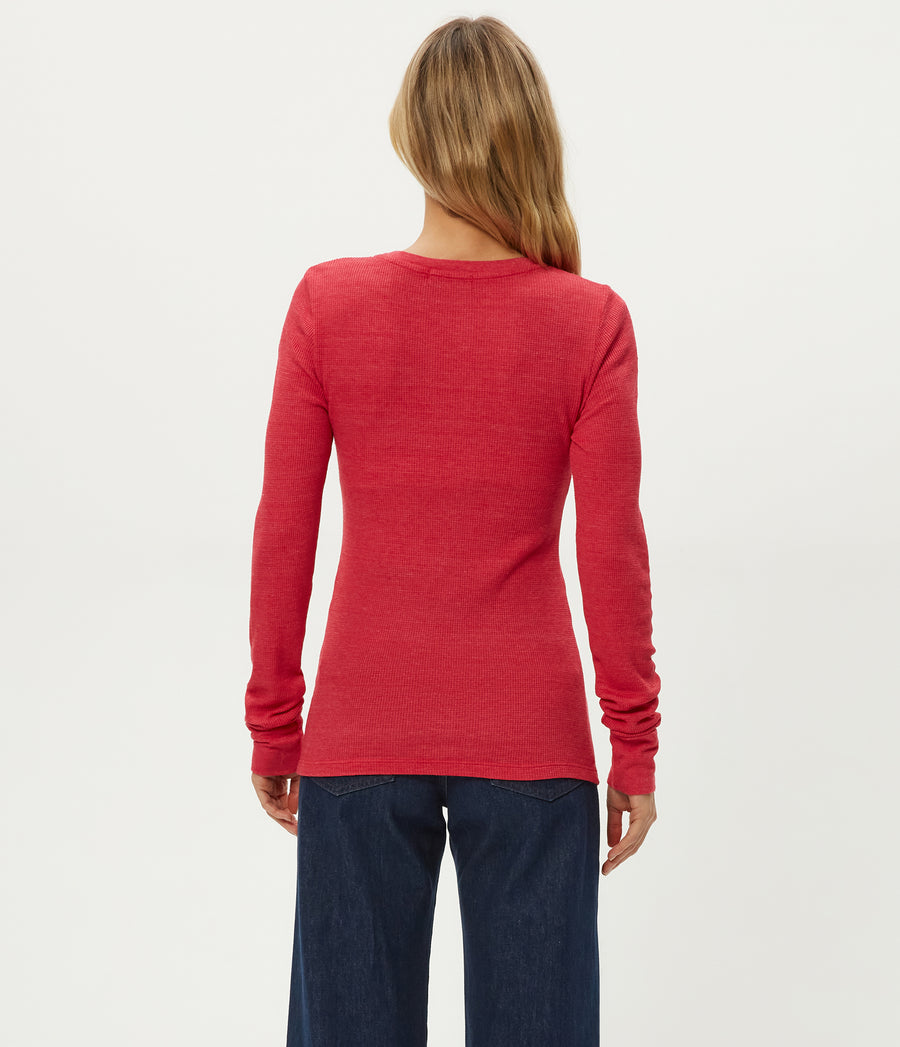 Palmer Cropped Tee in POPPY RED Back View #POPPY