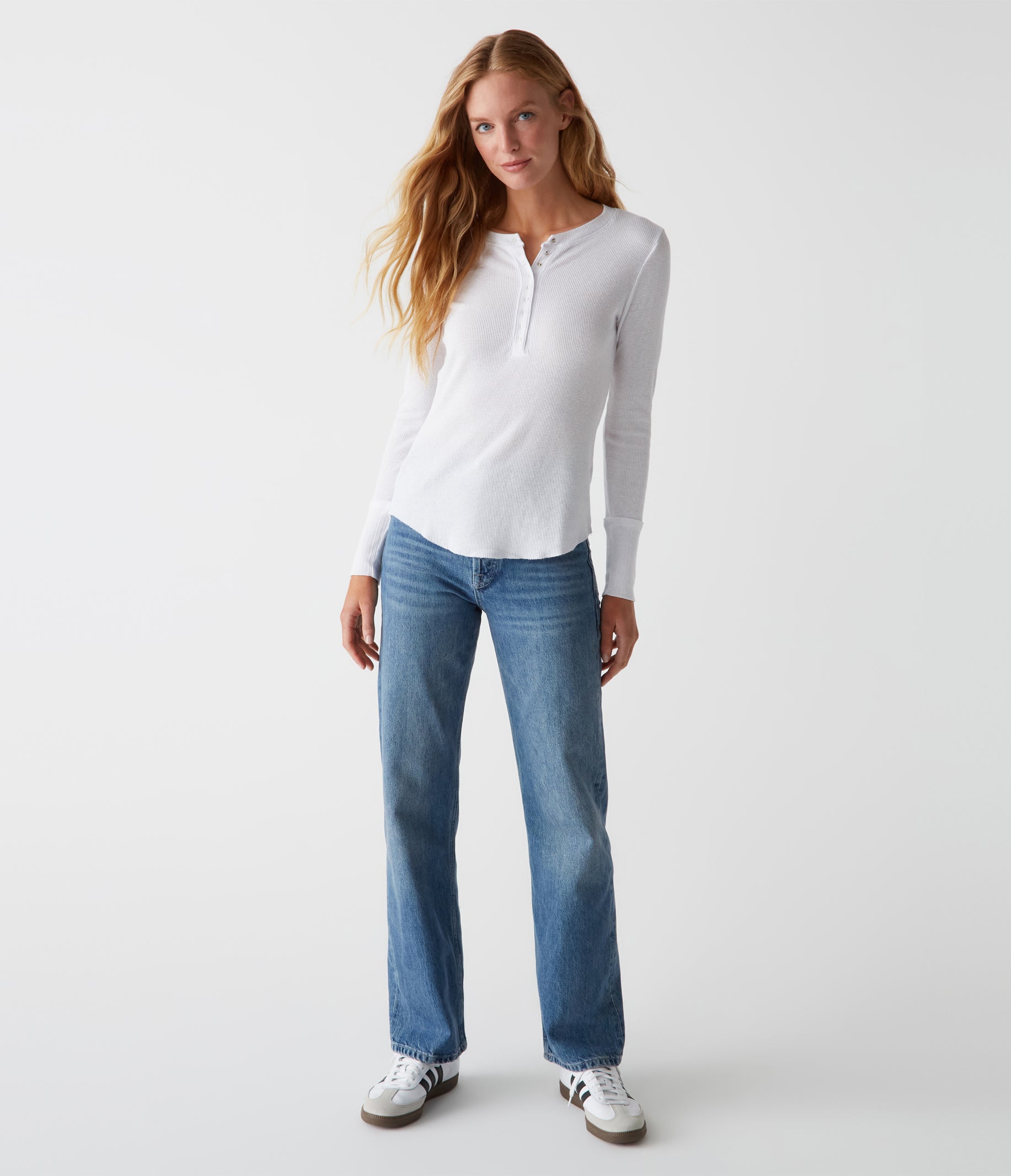 (取寄) マイケル スターズ レディース リーガン ヘンリー Michael Stars women Regan Henley Java Regan Thermal Henley Tee