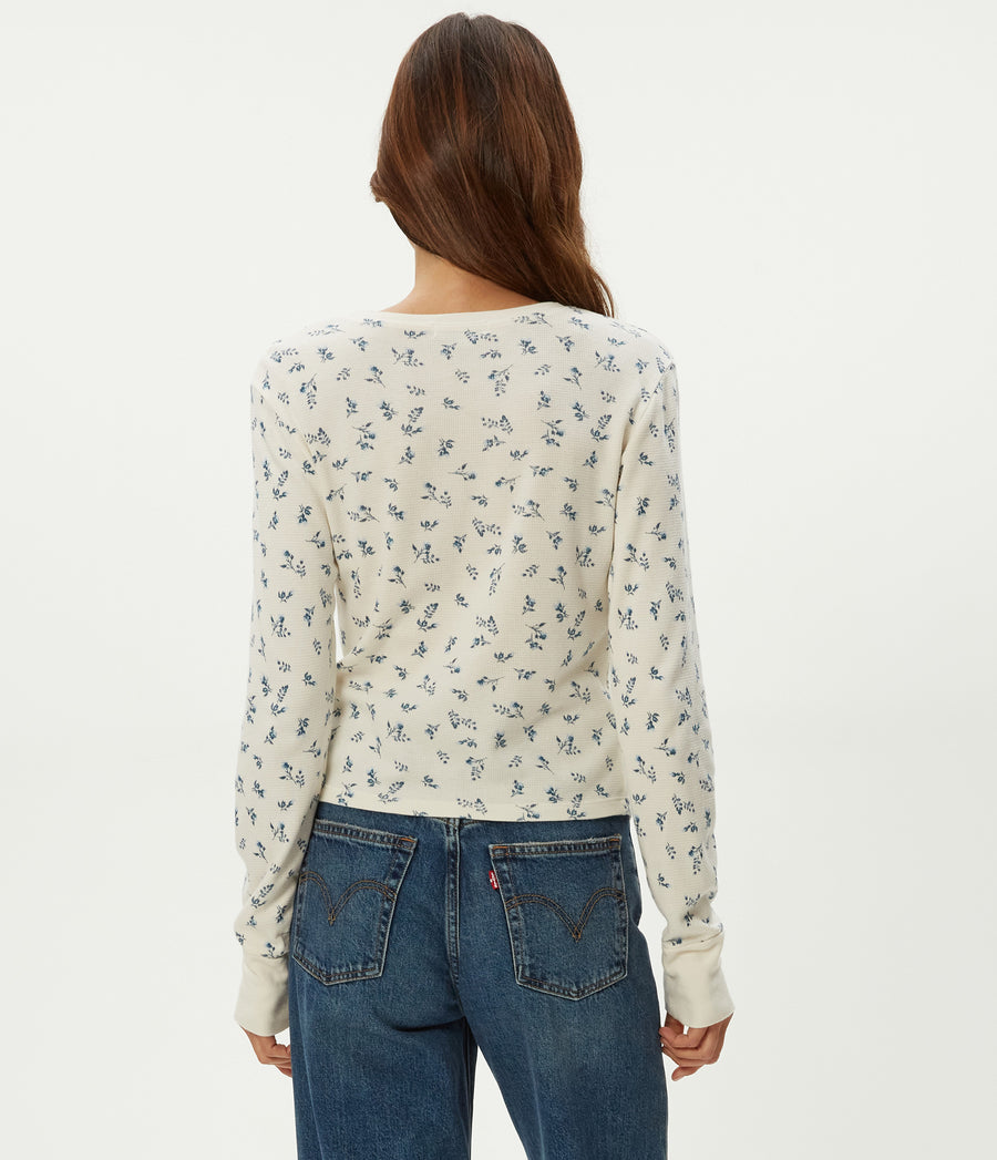 Palmer Printed Cropped Tee in Chalk White Back View #CHALK
