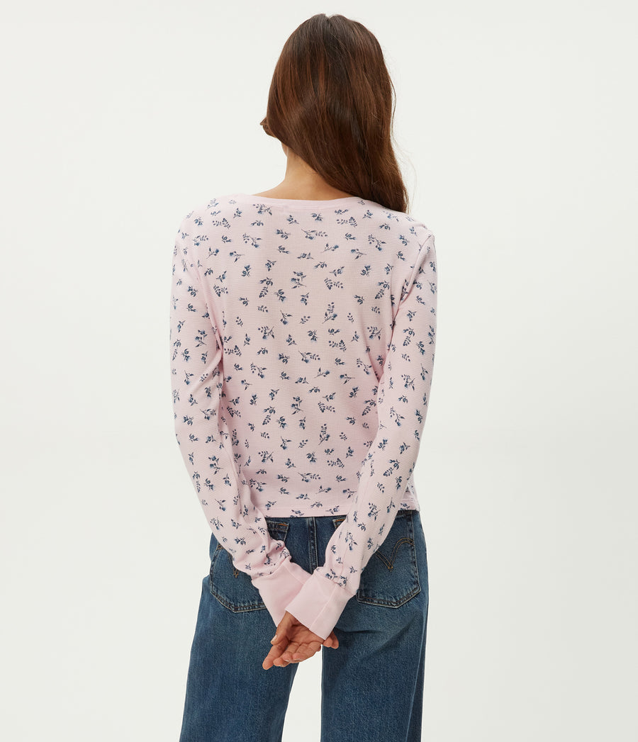 Palmer Printed Cropped Tee in Rosewater Pink Back View #ROSEWATER