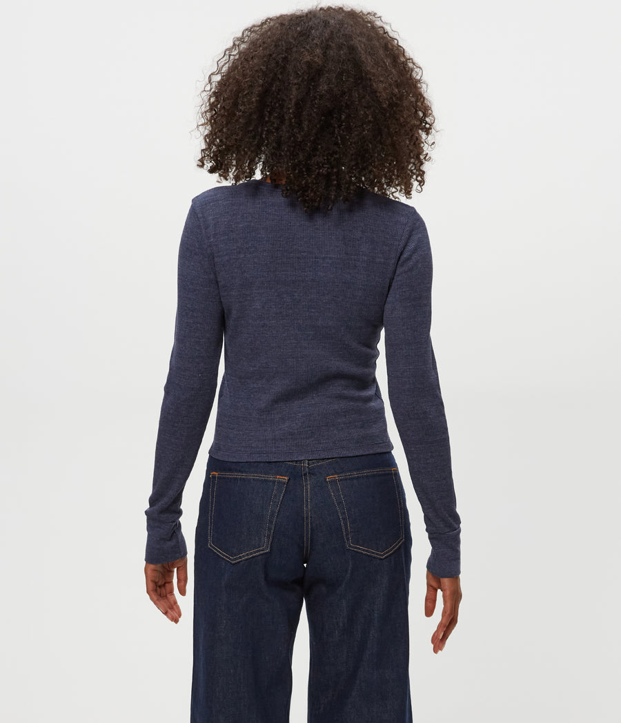 Palmer Cropped Tee in Nocturnal Blue Back View #NOCTURNAL