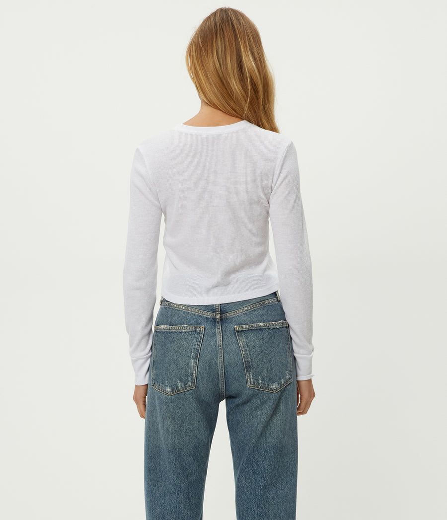 Palmer Cropped Tee in White Side View #WHITE