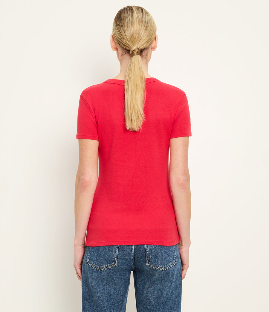 LEXY TEE in LACQUER RED Back View #LACQUER