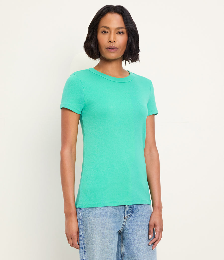 Lexy Tee in MALDIVES Green Full Body View #MALDIVES