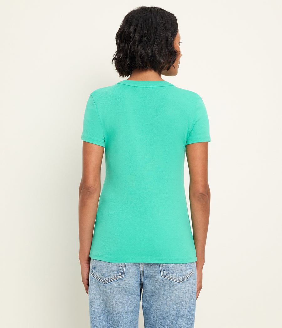 Lexy Tee in MALDIVES Green Back View #MALDIVES