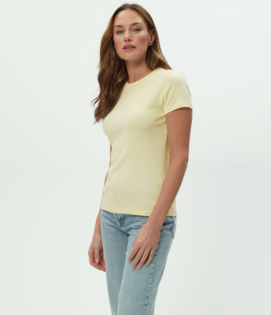 Lexy Tee in BUTTERCUP Yellow Side View #BUTTERCUP