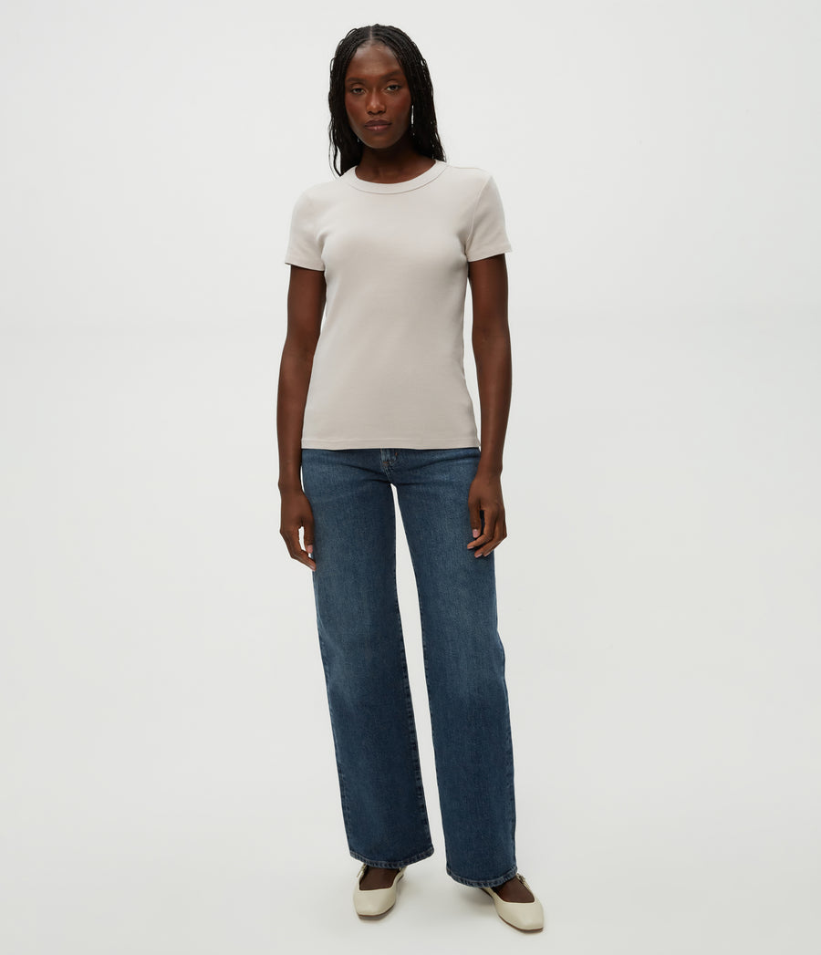 Lexy Tee in Cement  Full Body View #CEMENT