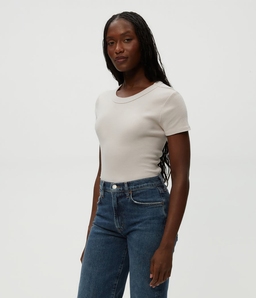 Lexy Tee in Cement  Side View #CEMENT