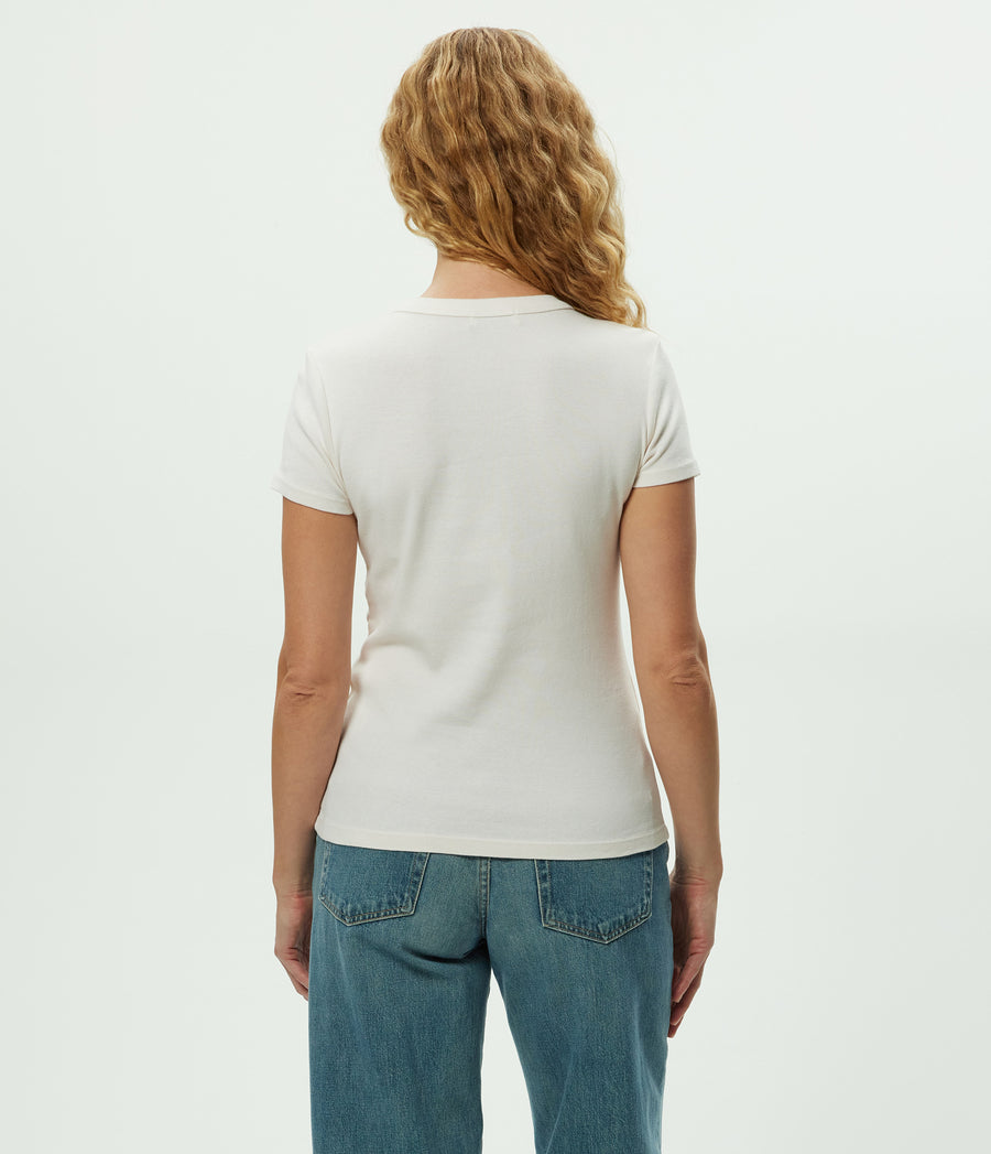 Lexy Tee in Chalk White - Back View #CHALK