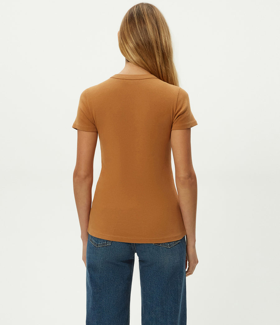 Lexy Tee in Cumin Brown Back View #CUMIN
