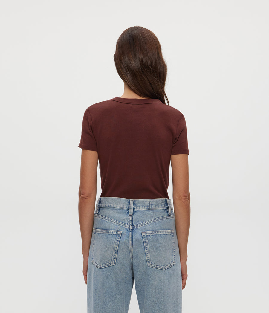 Lexy Tee in ESPRESSO Brown Back View #ESPRESSO