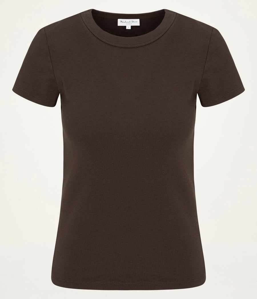 Lexy Tee in JAVE BROWN Close Up View #JAVA