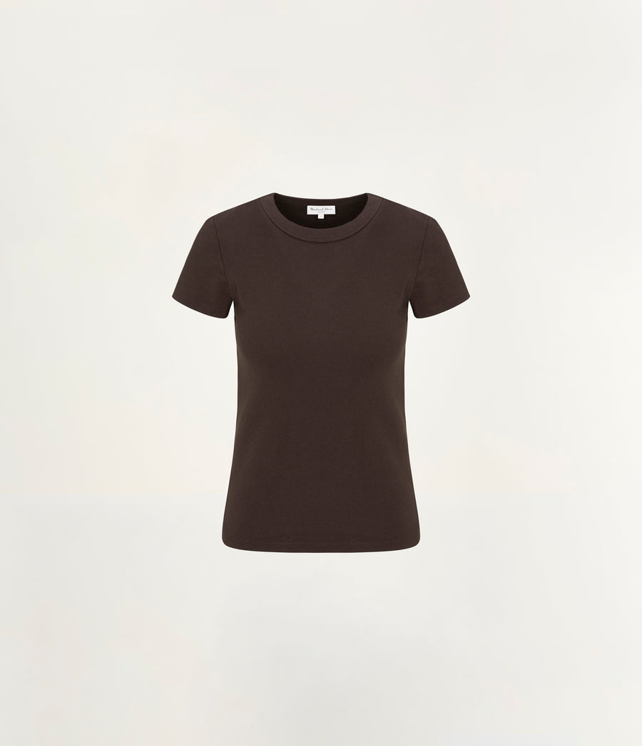 Lexy Tee in JAVE BROWN Close Up View #JAVA