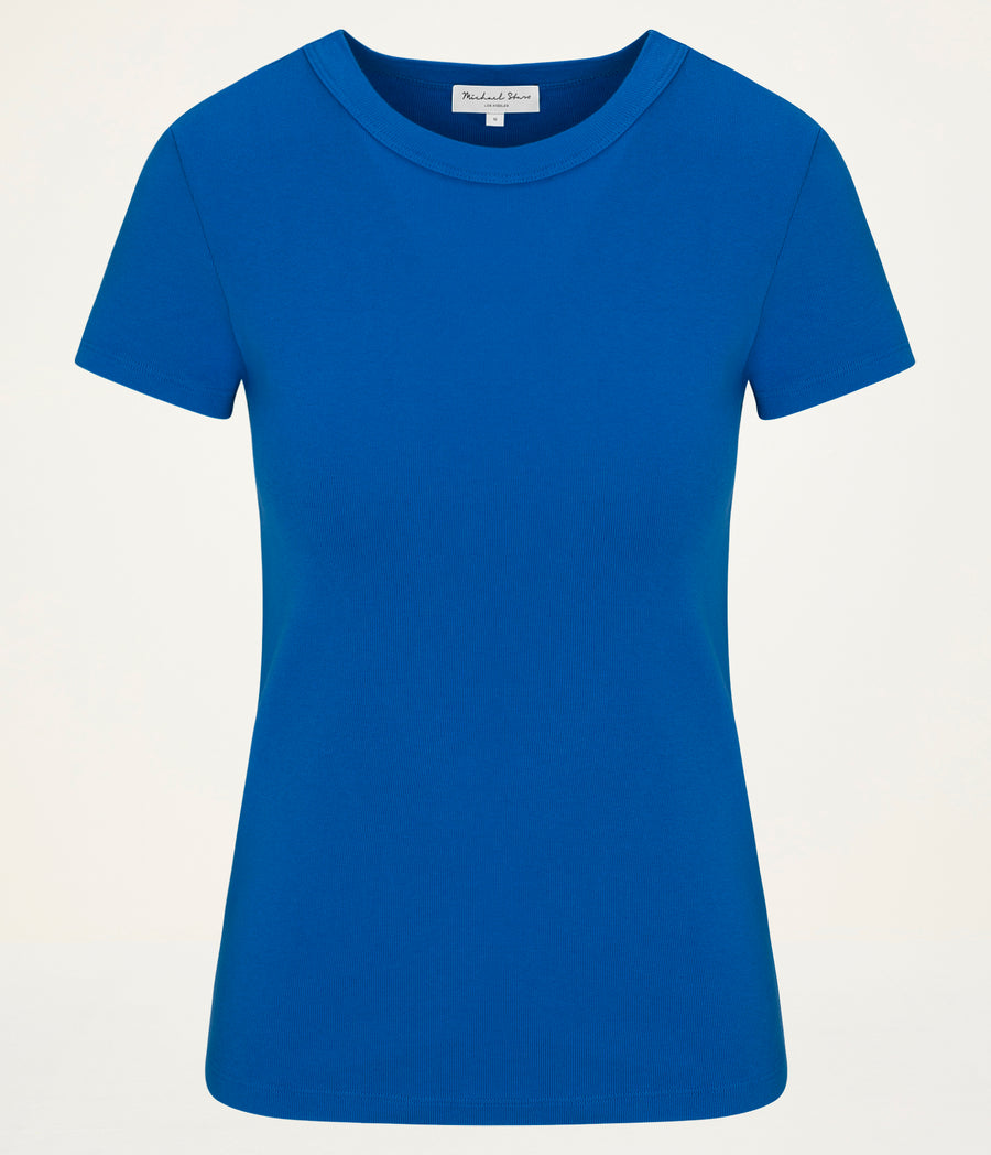 Lexy Tee in PACIFIC BLUE Close up View #PACIFIC