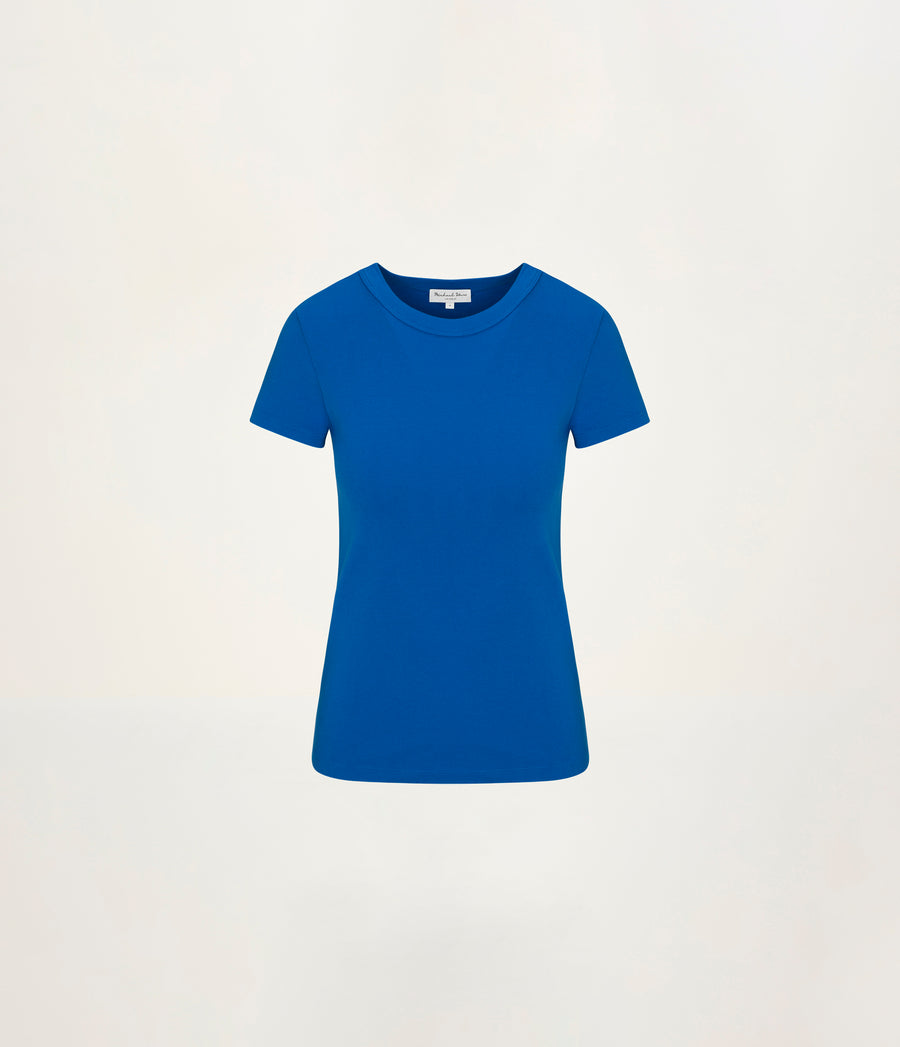Lexy Tee in PACIFIC BLUE Close up View #PACIFIC