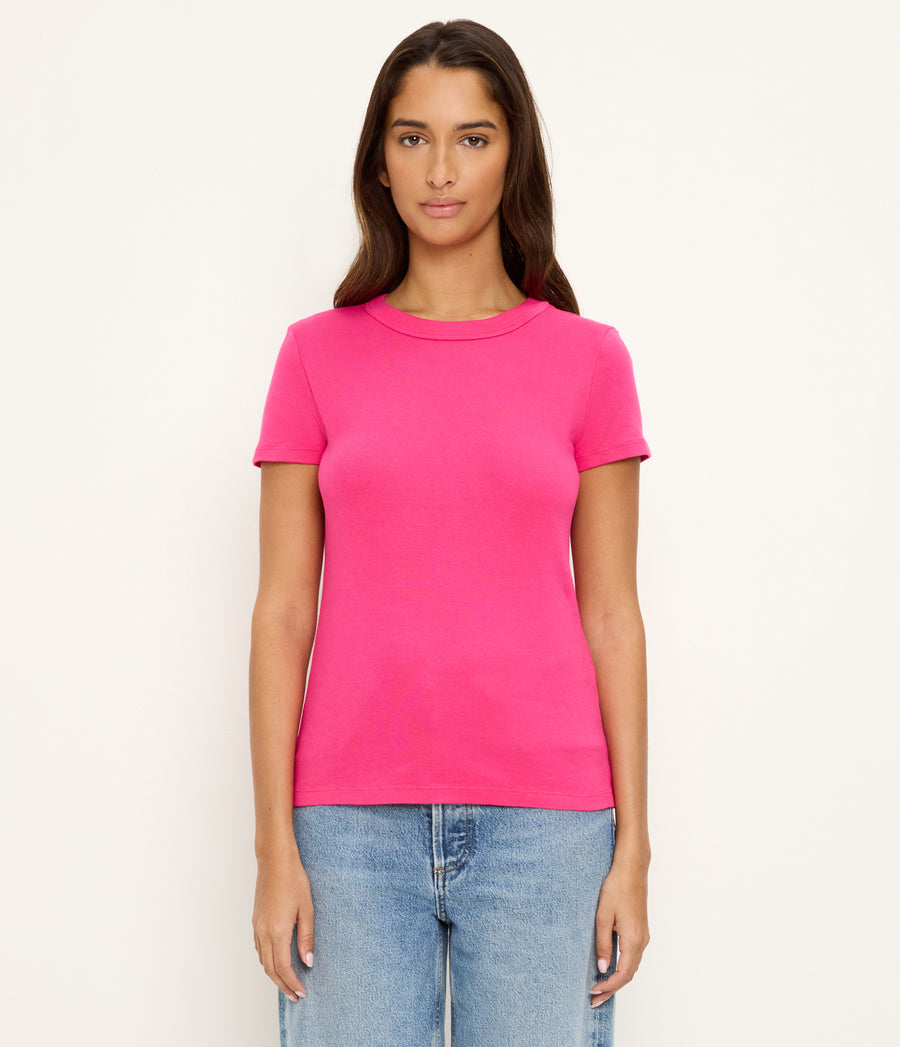 LEXY TEE in HOT Pink Full Body View #PINK PUNCH
