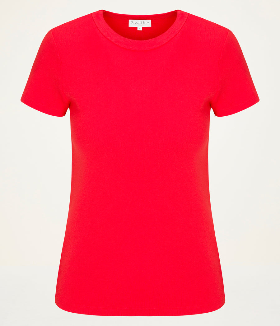 Lexy Tee in SAMBA RED Close up View #SAMBA