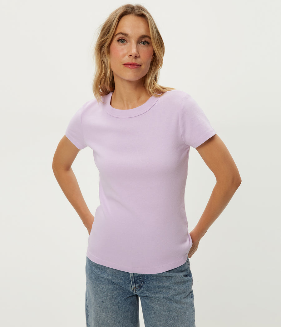 Lexy Tee in WHIMSY PURPLE Close up View #WHIMSY