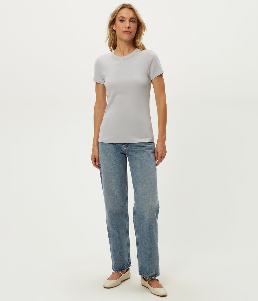 Lexy Tee in ZINC Grey Full Body View #ZINC