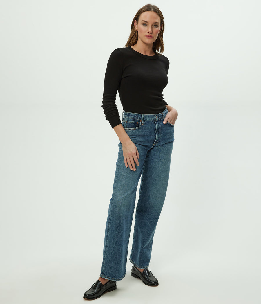 Nori Tee in Black Full Body View #BLACK