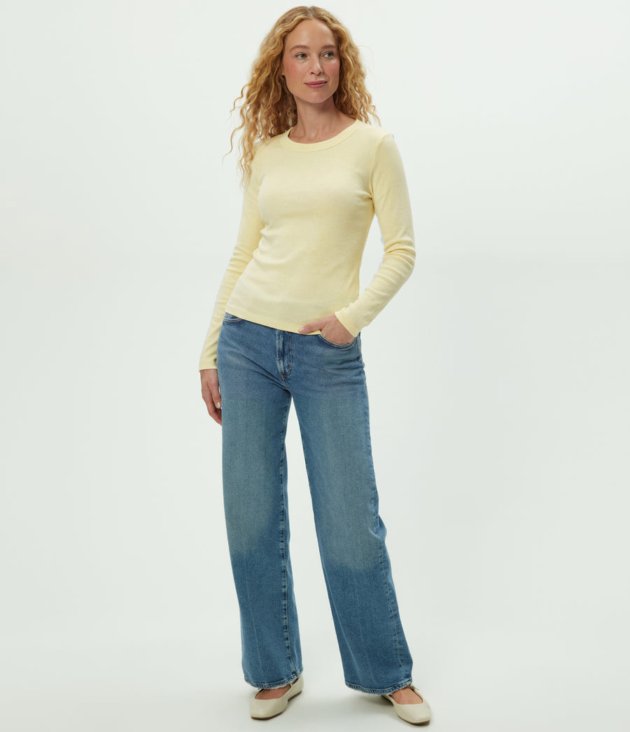 Nori Tee in BUTTERCUP Yellow Full Body View #BUTTERCUP