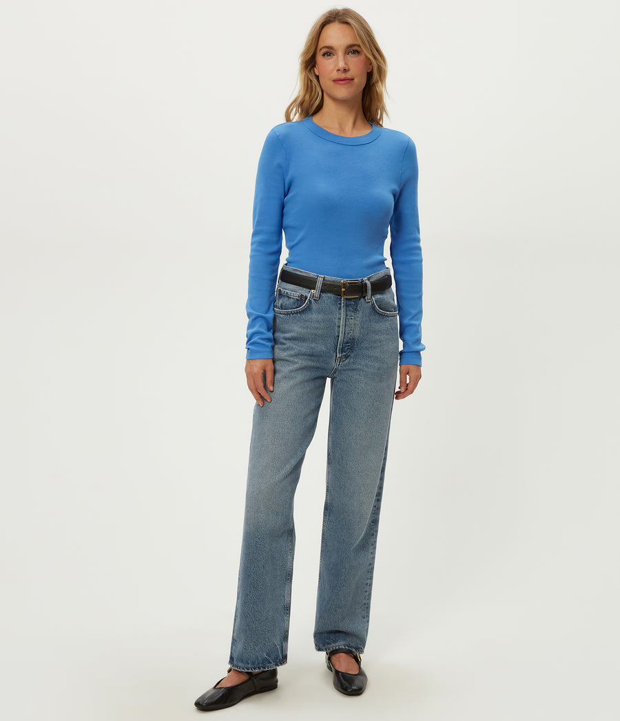 Nori Tee in BABY BLUE Blue Full Body View #BLUE RIBBON