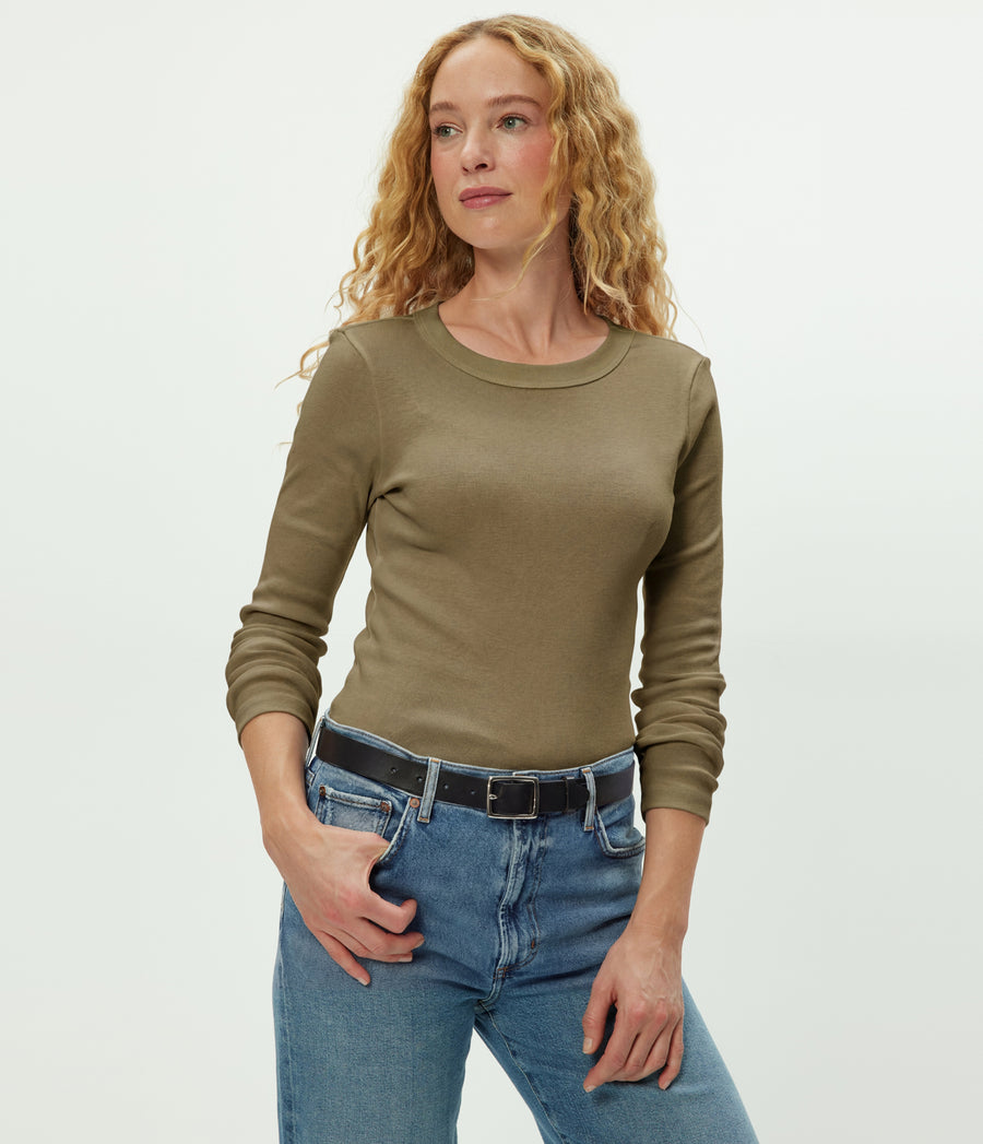 Nori Tee in CAPER Green Close up View #CAPER