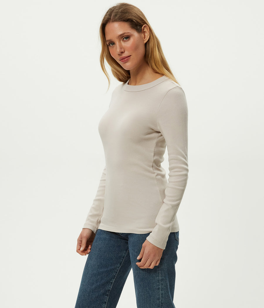 Nori Tee in Cement Beige Side View #CEMENT