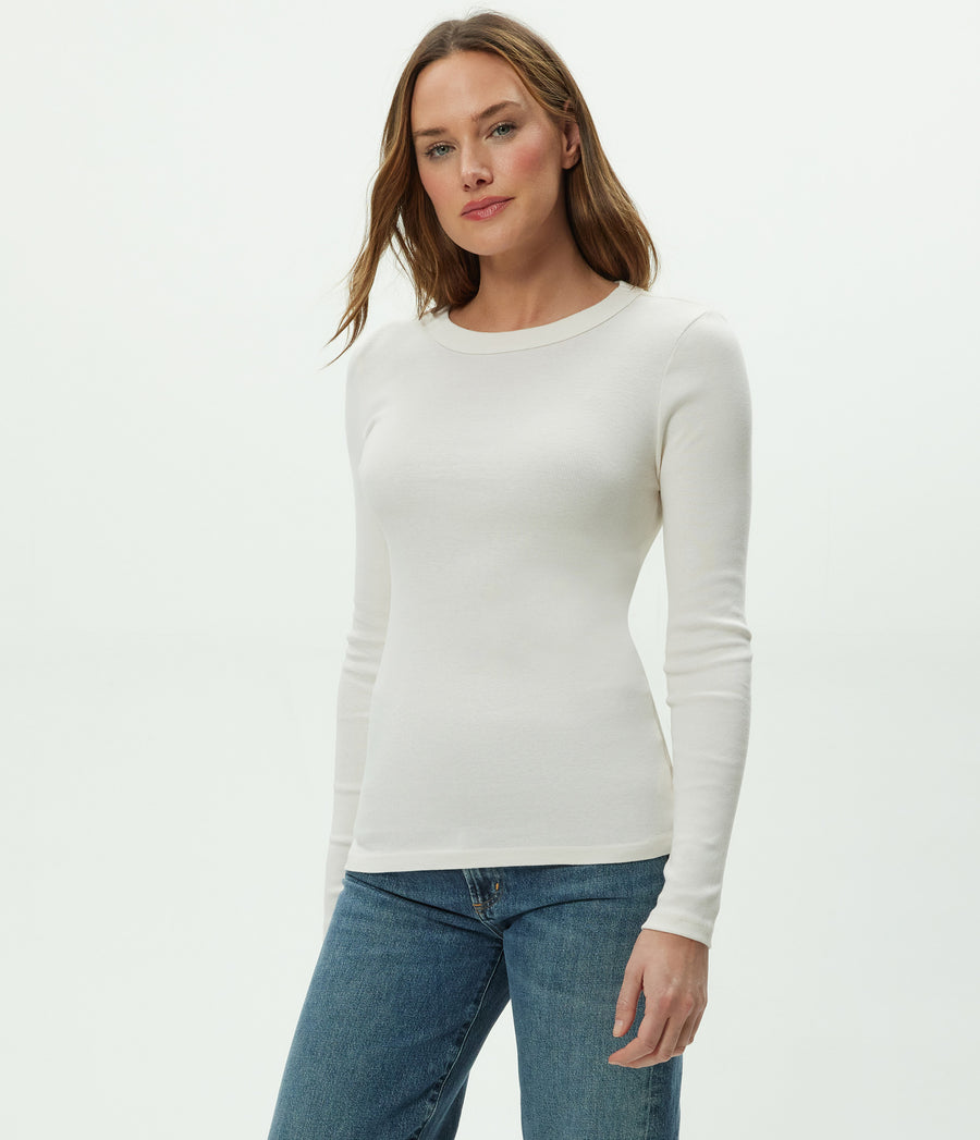 Nori Tee in Chalk White Side View #CHALK