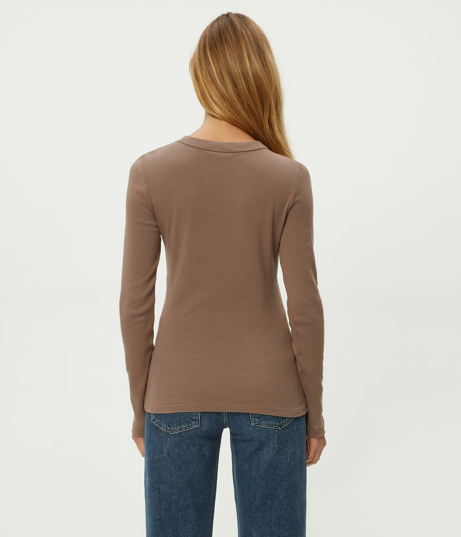 Nori Tee in Cobblestone Brown Back View #COBBLESTONE